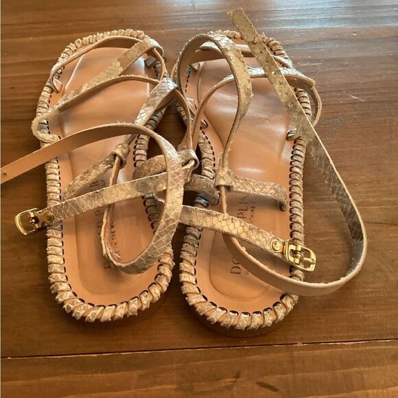 DONALD PLINER SIZE 10 EMILIA FLAT SANDAL SNAKE PRINT STRAPPY - Picture 5 of 7